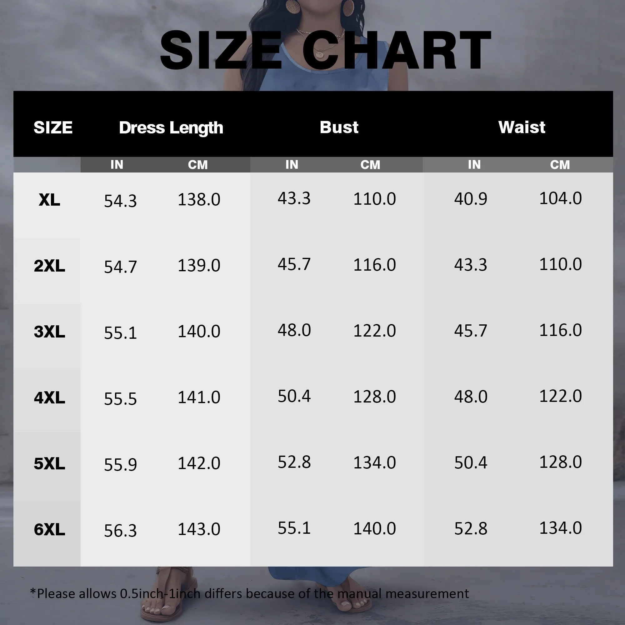 Gaun Tanpa Lengan Ukuran Besar Poliester Bunga Wanita Malam Pesta Biru Pudar