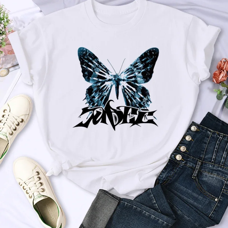 

LE Womens Creativity Breathable Tshirts Fashion O-Neck Shirts Cartoons Brand Female Tops 2024 Anime Printed T Shirts