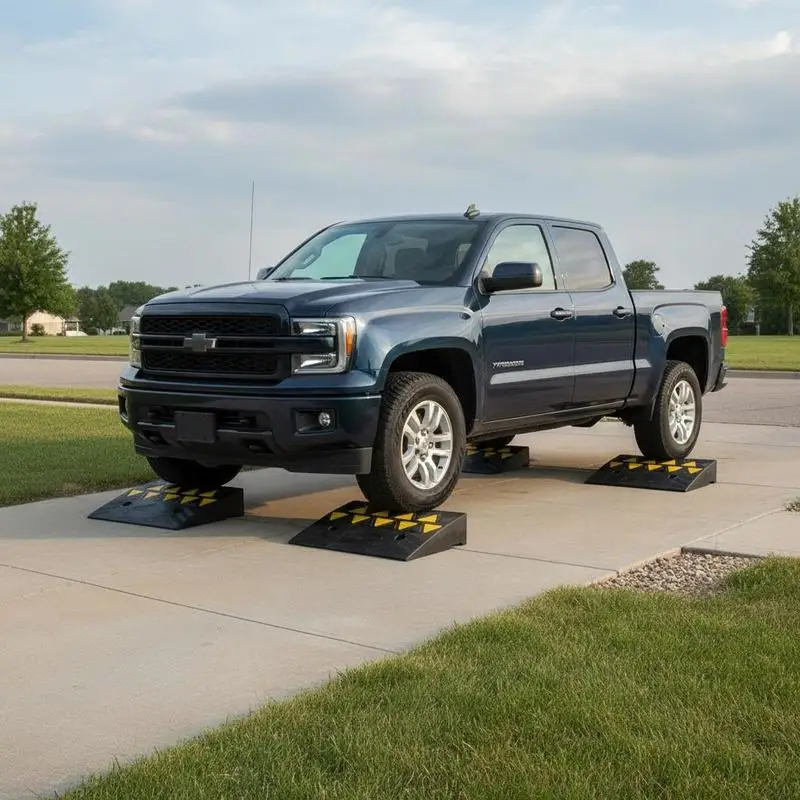 2 rampes de seuil pour entrée avec une élévation de 5/6 pouces, pour camions de taille moyenne, remorques et véhicules, rampes en caoutchouc durables pour jardin, garage et parking, résistent aux charges lourdes, antidérapantes, faciles à installer