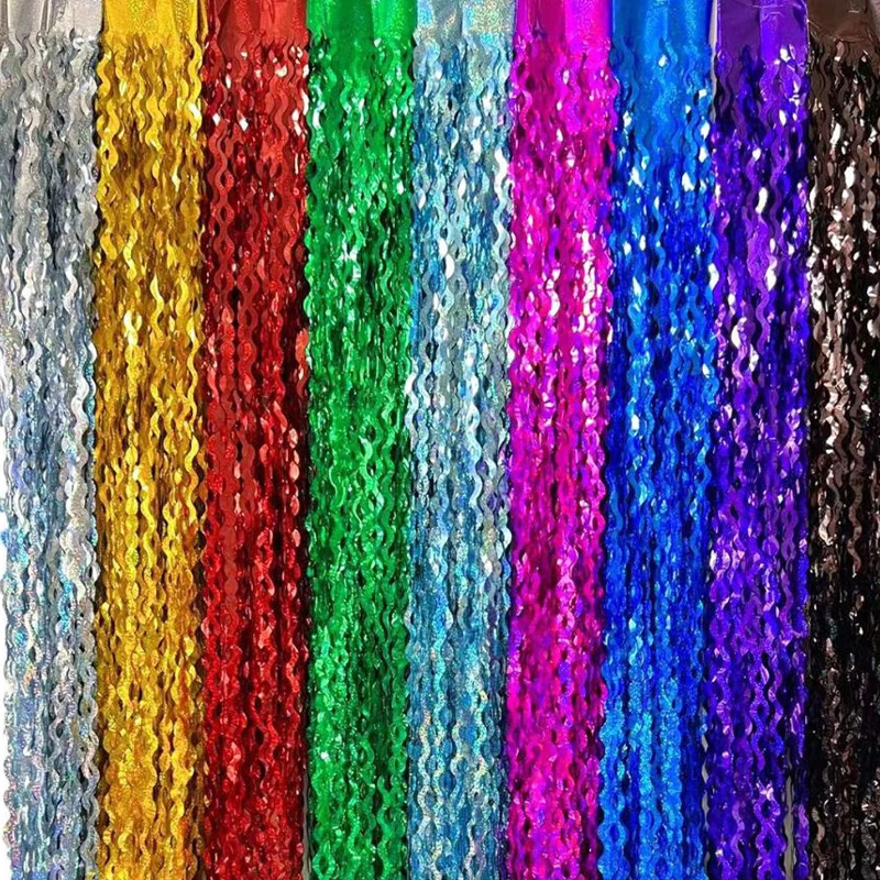 1M*2M Laser Fringe Curtain Party Backdrop Decoration Silvery Gold Rainbow Rain Curtains Background Wall Birthday Party Supply