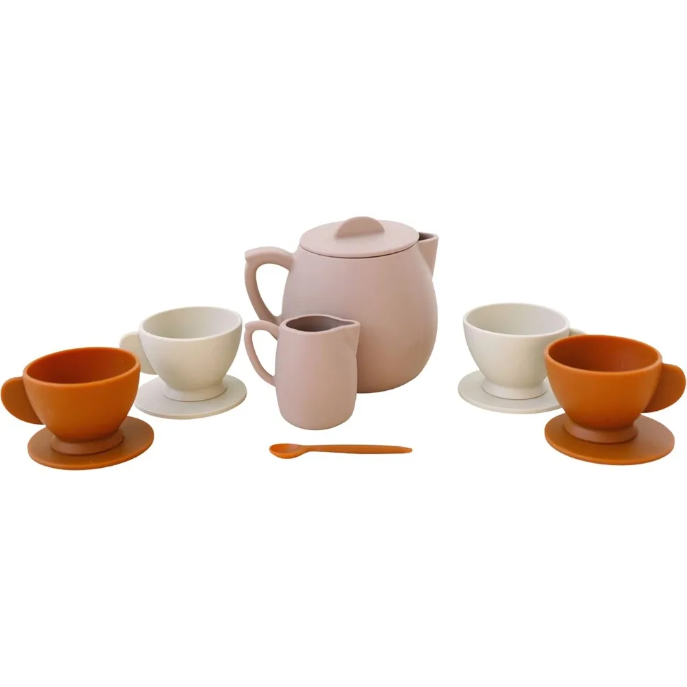 

Silicone Kids Tea Game Set, 12-piece dishwasher-safe tea gift set for toddlers