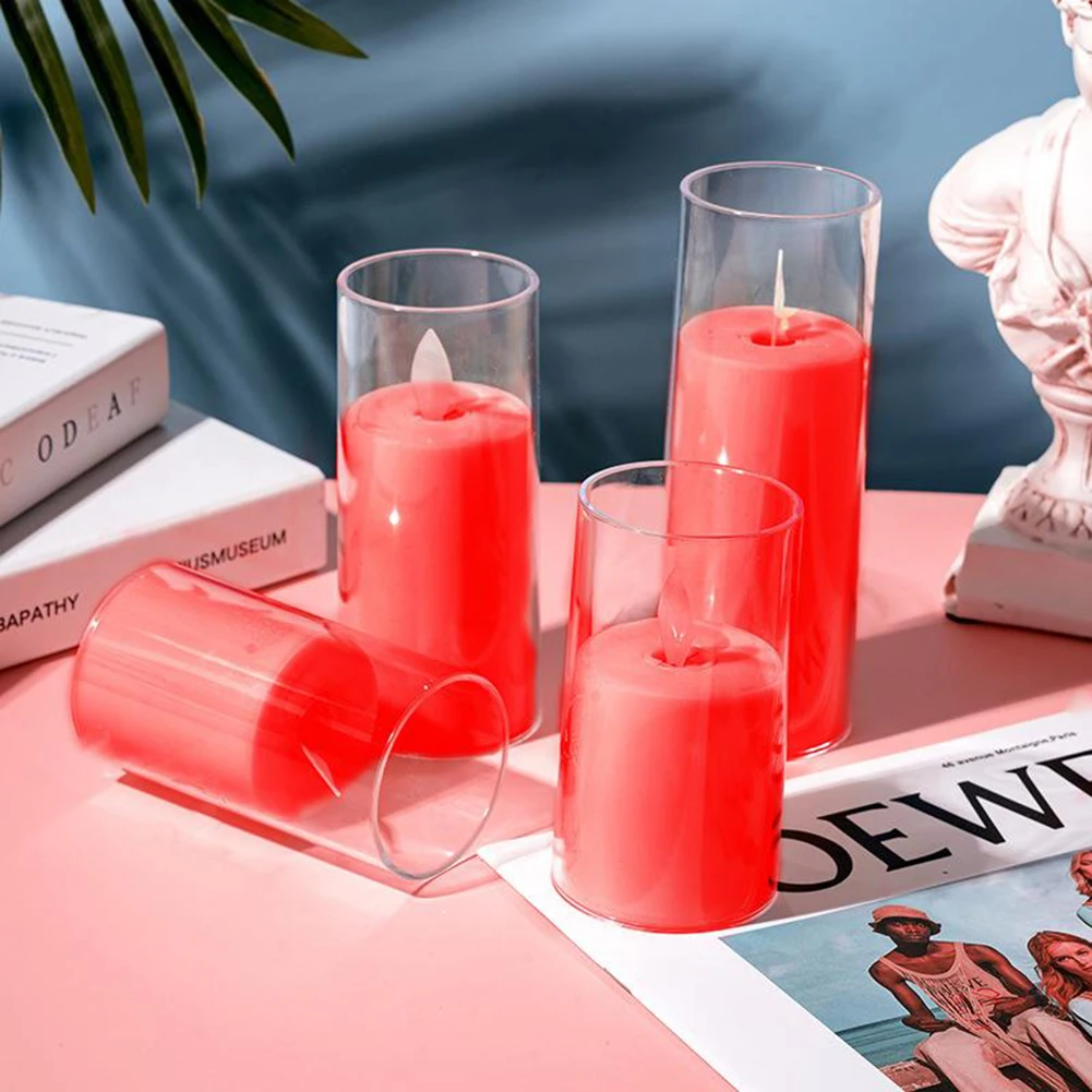 

Светодиодная электронная лампа-свеча на батарейках, реалистичные светильники-свечи, декоративные украшения для дня рождения и праздников