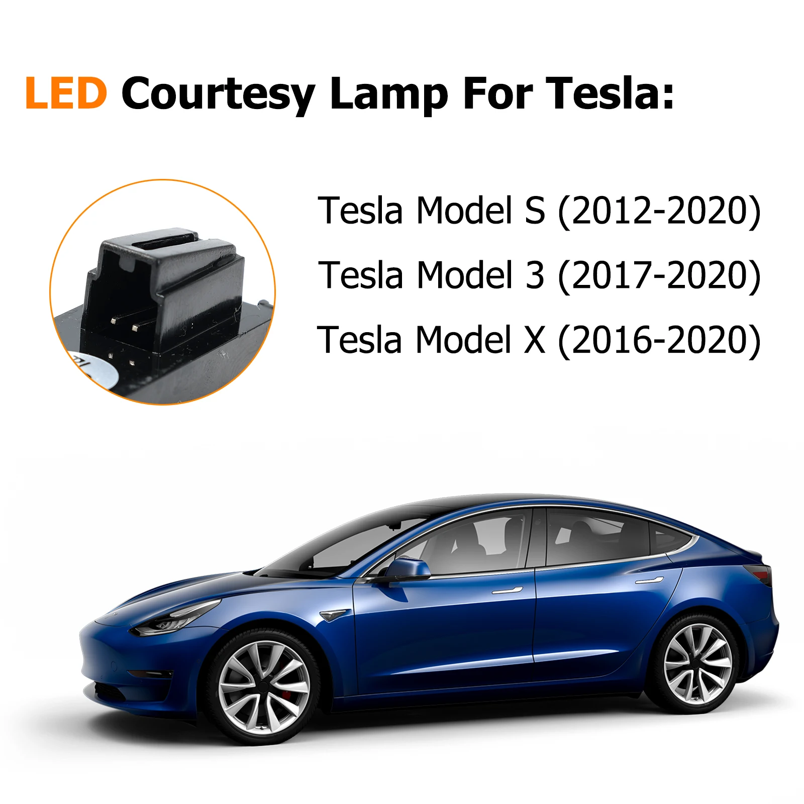 2Pcs Blue&White Courtesy Footwell Light Glove Box Trunk Luggage LED Car Interior Welcome Lamp Bulbs For Tesla Model 3 S Y X