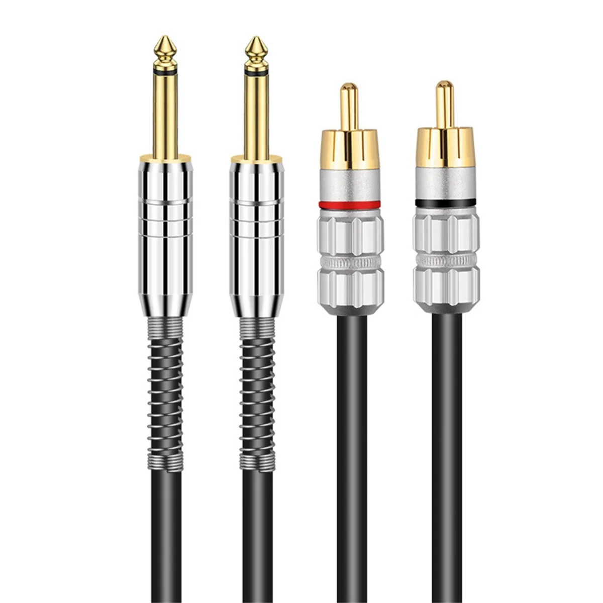 ABEP-2M Audio Cable Dual 6.5 to 2RCA Audio Cable OFC 6.5mm to Double Lotus Audio Cable 2 Pairs of 2 6.5 to RCA Console Cable