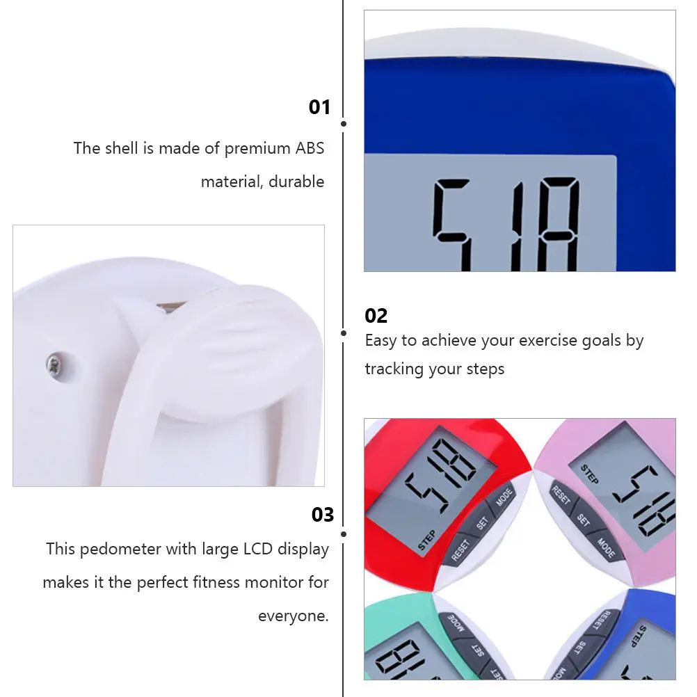 

Electronic Pedometer Digital Lcd Step Counter For Walking Running Fitness Tracking Slim Portable Design Sports Accessories