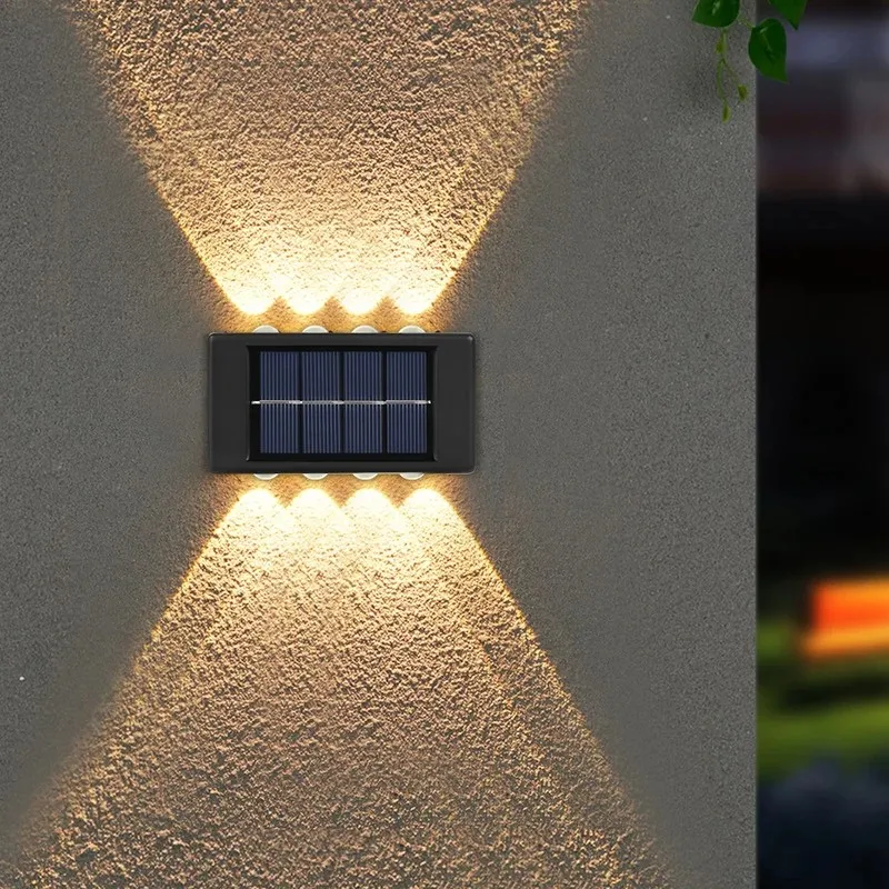 10LED Solar Wall Lamp Outdoor Waterproof Up And Down Solar Lights Luminous Lighting Garden Decoration Stair Fence Sunlight Light