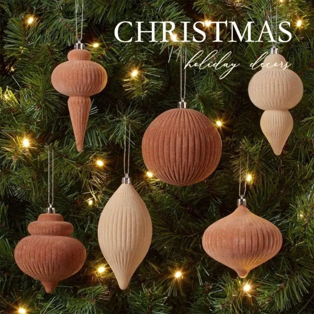 

6pcs Christmas Ball Ornaments Set 3.15inch Velvet Christmas Balls with Hanging Hoop Tree Decorations for Home Decor Xmas Party