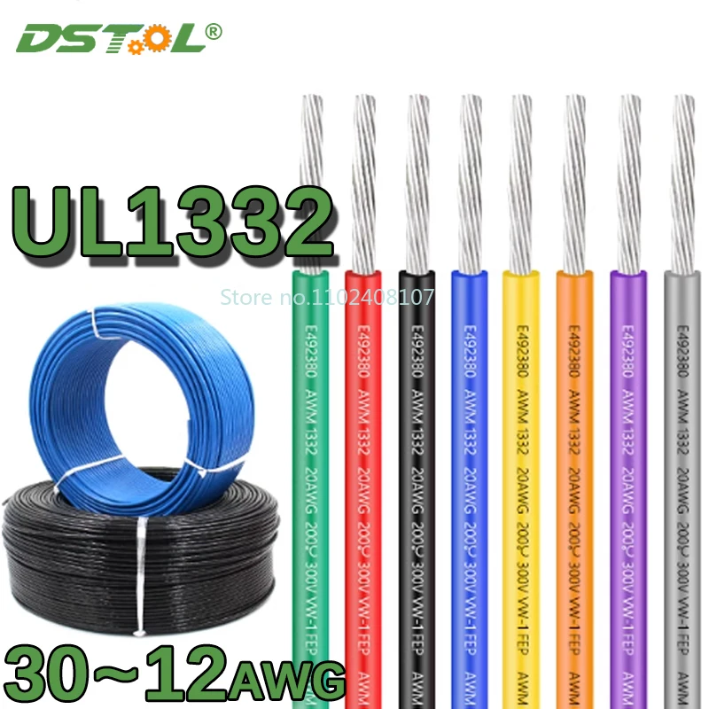 

30/28/26/24/22/20/18/16/14/13/12AWG UL1332 PTFE High Temperature Wire Tinned Copper FEP Insulated Cable