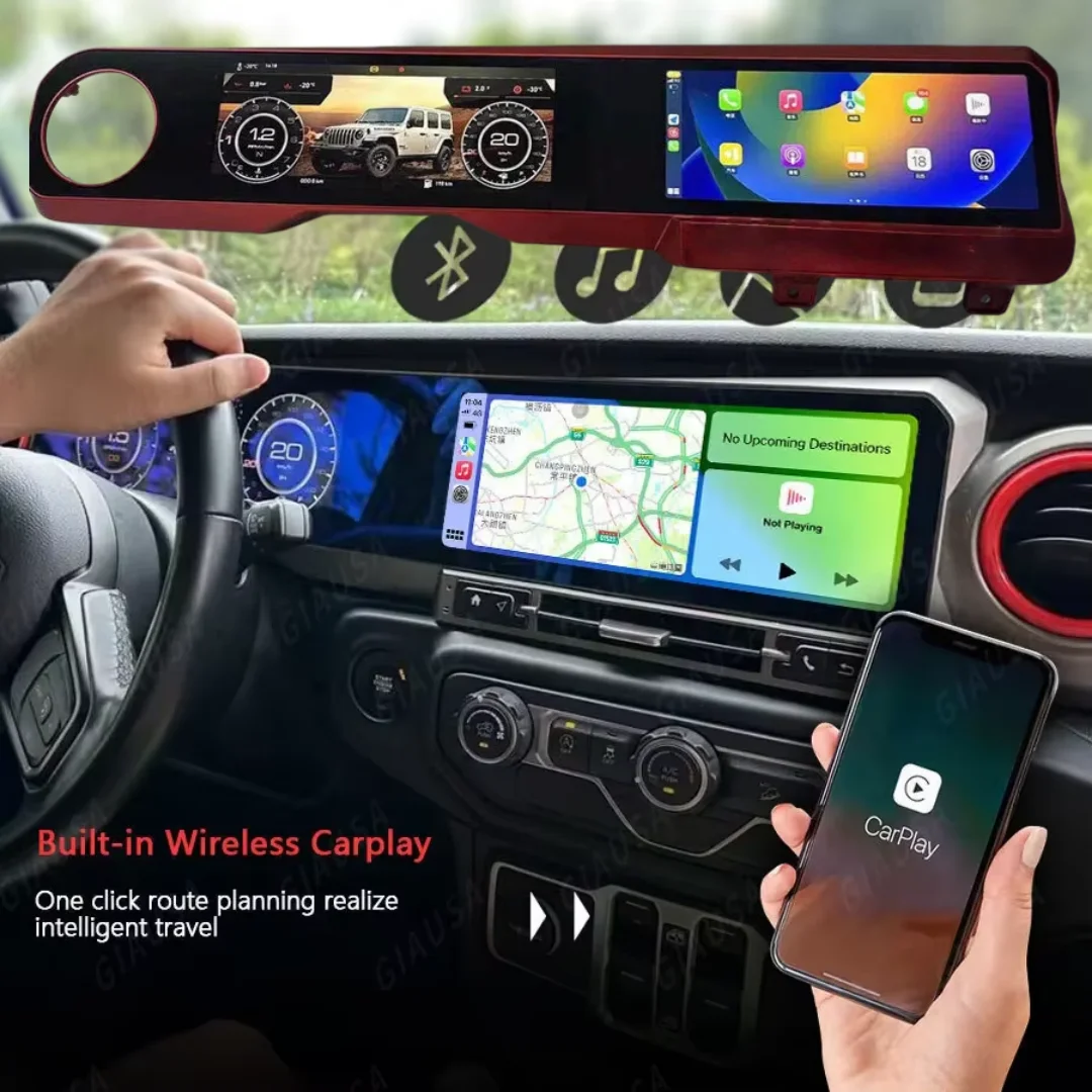 

24.6" Android Dual Screen For Jeep Wrangler JL 2018-2022 Carplay LCD Instrument Panel Car Radio Player Multimedia Navigation