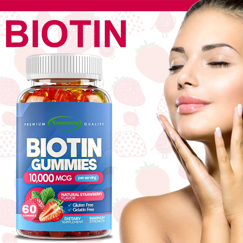 

Biotin Gummies - Antioxidant, Brighten Skin, Hair Growth, Supports Hair, Skin and Nails, Promote Collagen Production, Non-GMO