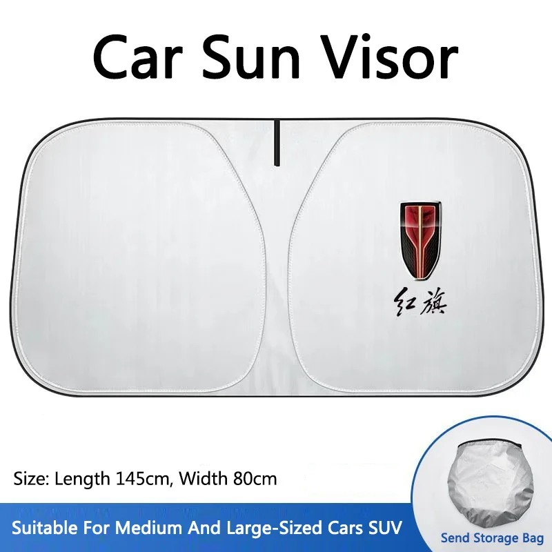 UV Protection Foldable Car Windshield Sun Shade Heat Insulation Visor For Hongqi H5 H6 H9 HS5 HS7 E‑HS9 Front Window Sun‑Proof A