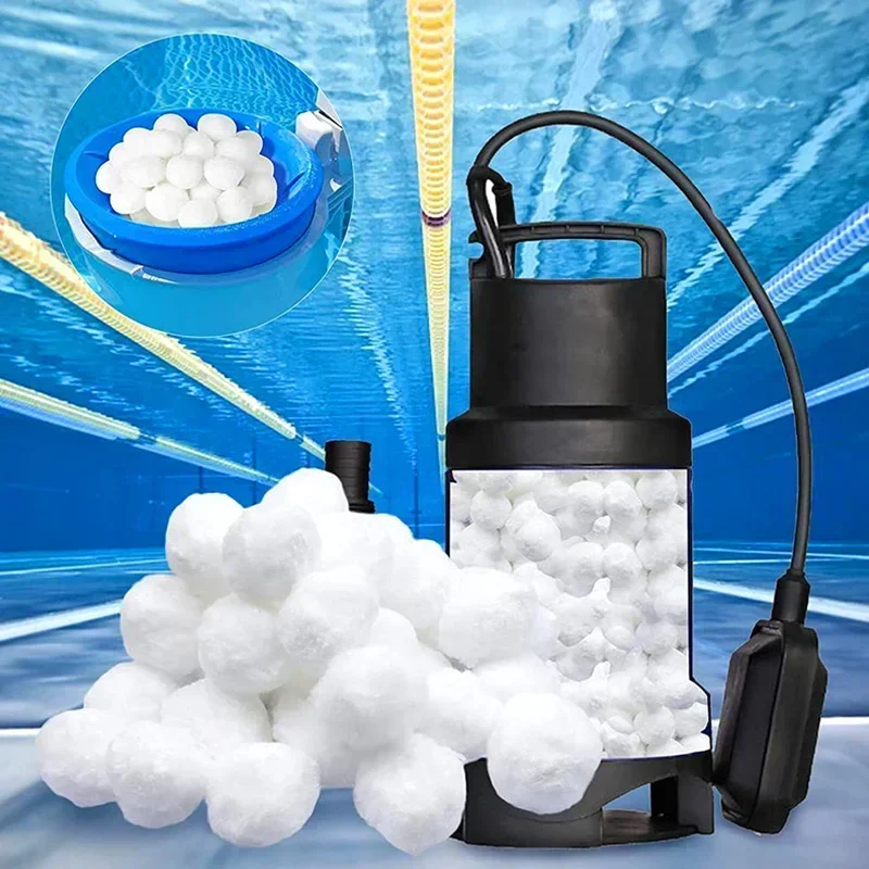 

700g/1400g Water Fiber Cotton Balls White Filter Ball Lightweight High Strength Swimming Pool Cleaning Ball Pool Cleaning Tools