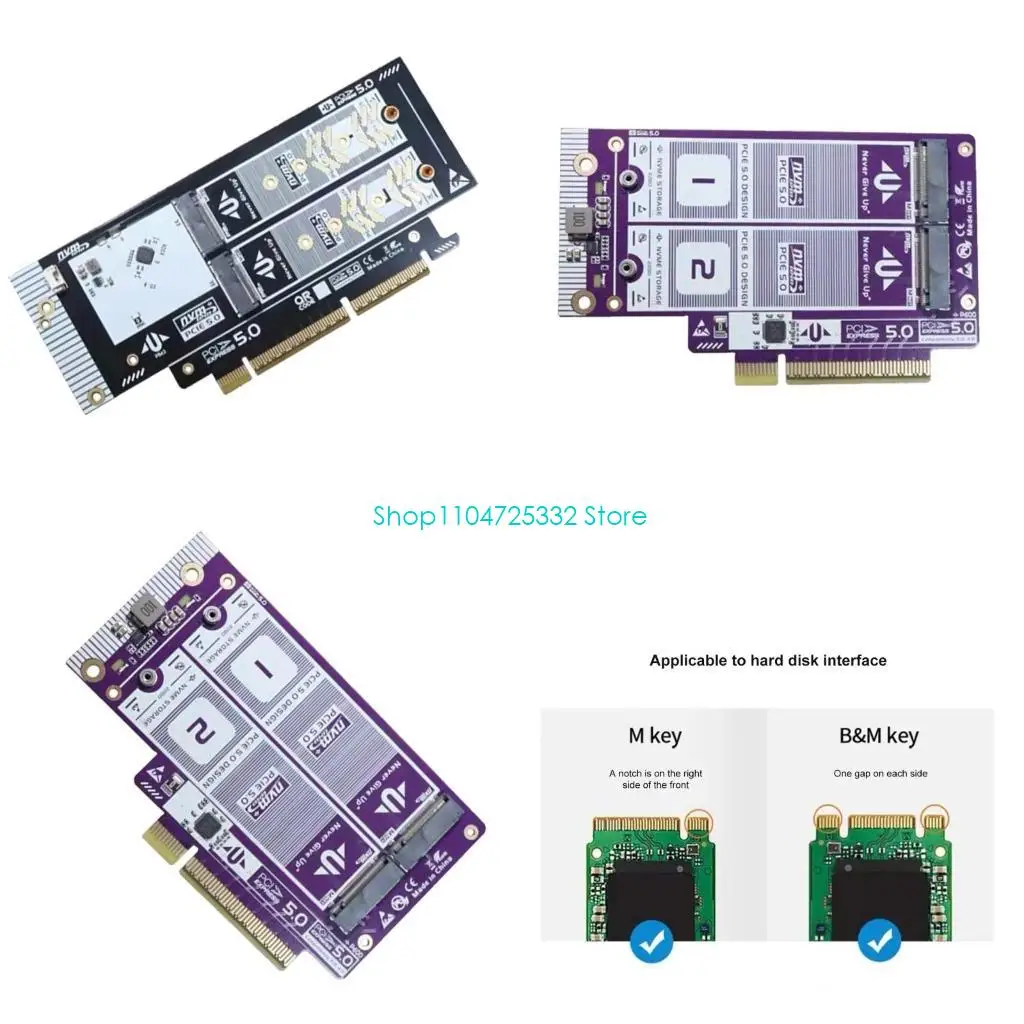 

P5EA PCIE 5.0 до M.2 NVME Адаптерной карты NVME Расширение M Ключ M.2 Поддержка 2280/2260/2242/2230 Быстрая установка