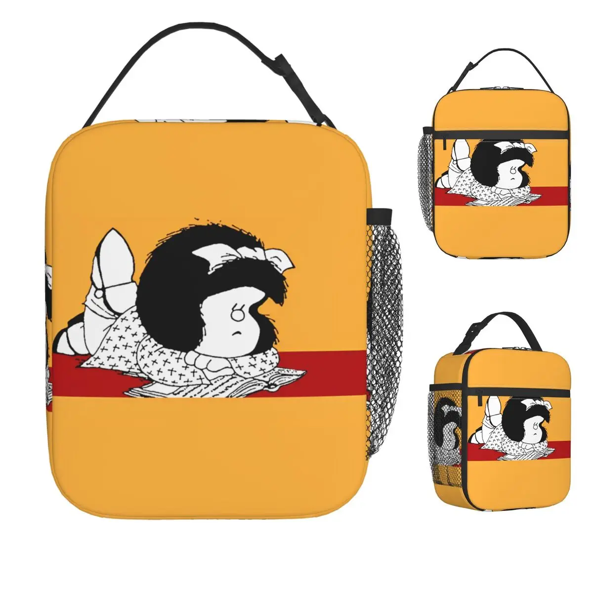 

Mafalda Comic Cartoon Kawaii Lunch Bag For Women Lunch Box Casual Work Cooler Bag Portable Waterproof Thermal Tote Handbags