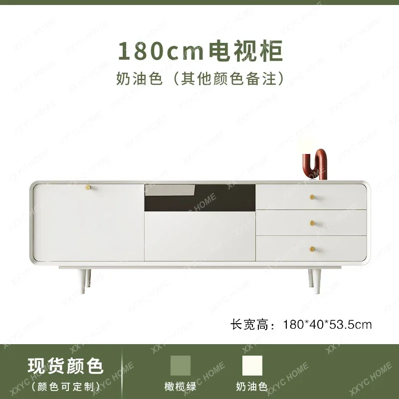 Coffee table TV cabinet combination modern simple  paint living room solid wood floor TV cabinet
