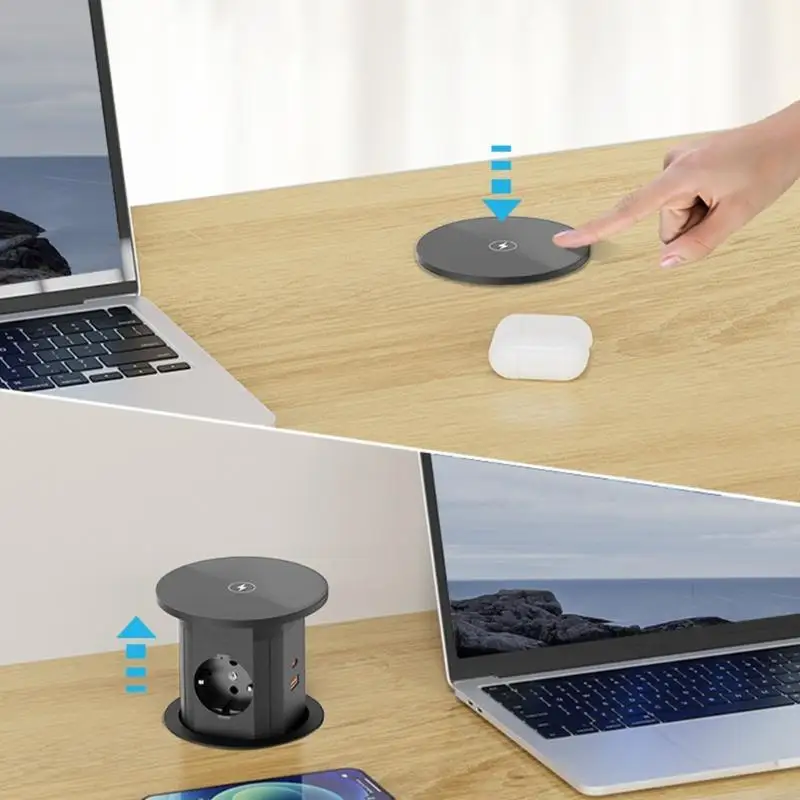 

Desk Power Stations 15W Charging 4 Socket 2 USB C 1 USB Builts In Designs L4MF