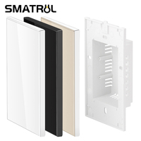 SMATRUL Blank Decorative Wall Switch US Brazil Bottom Box Tempered Glass Home Without Smart Wifi Touch Function Black White Gold