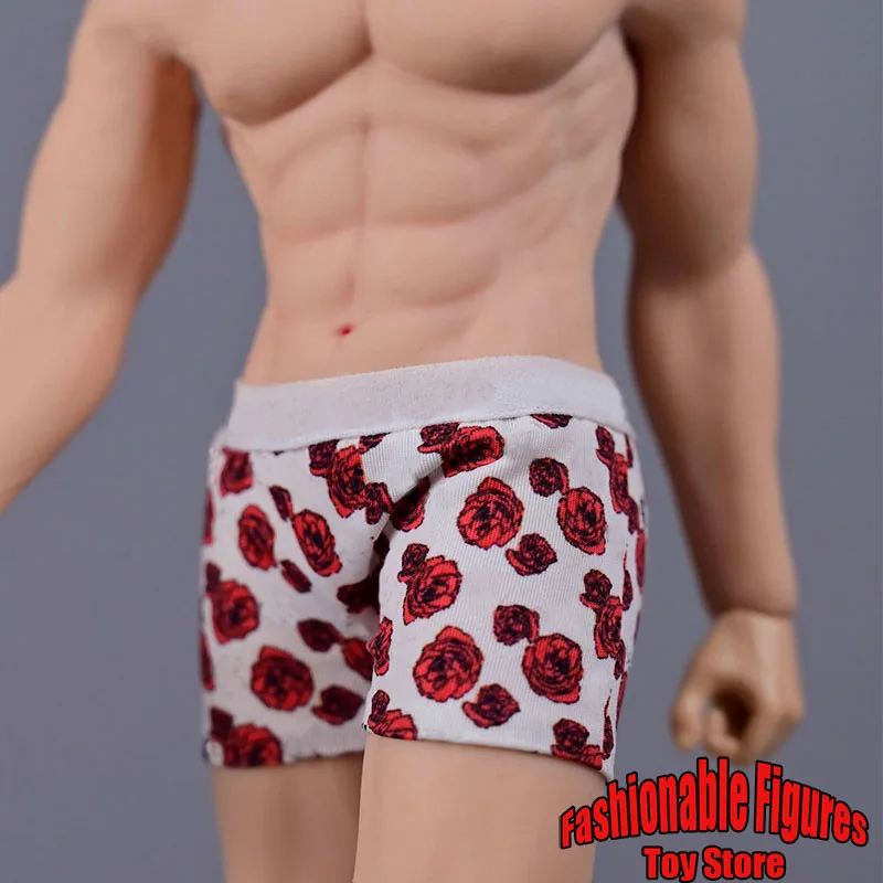 1/6 Men Soldier Boxer Briefs Sexy Colourful Stretch Printed Underwear Shorts Clothes Accessory For 12