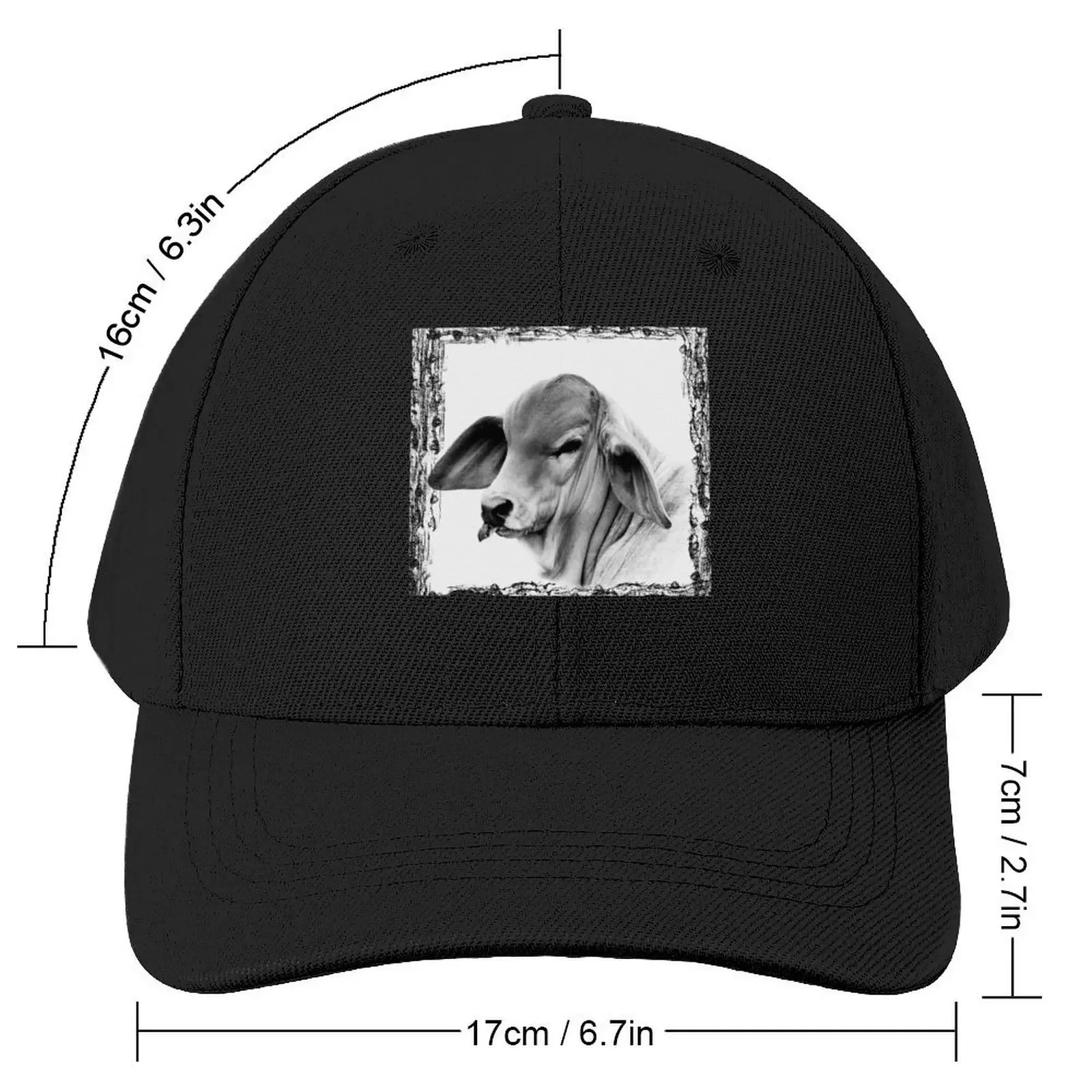 BRAHMAN CALF, PORTRAIT, WALL ART Baseball Cap Bobble Hat Wild Ball Hat Women Caps Men's