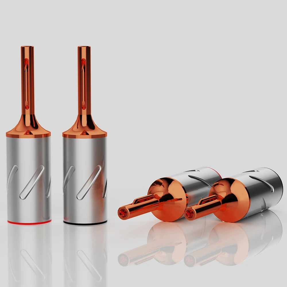 Monosaudio B801G connecteur banane en cuivre pur plaqué Rhodium plaqué or 24K prise banane haut de gamme pour câble haut-parleur