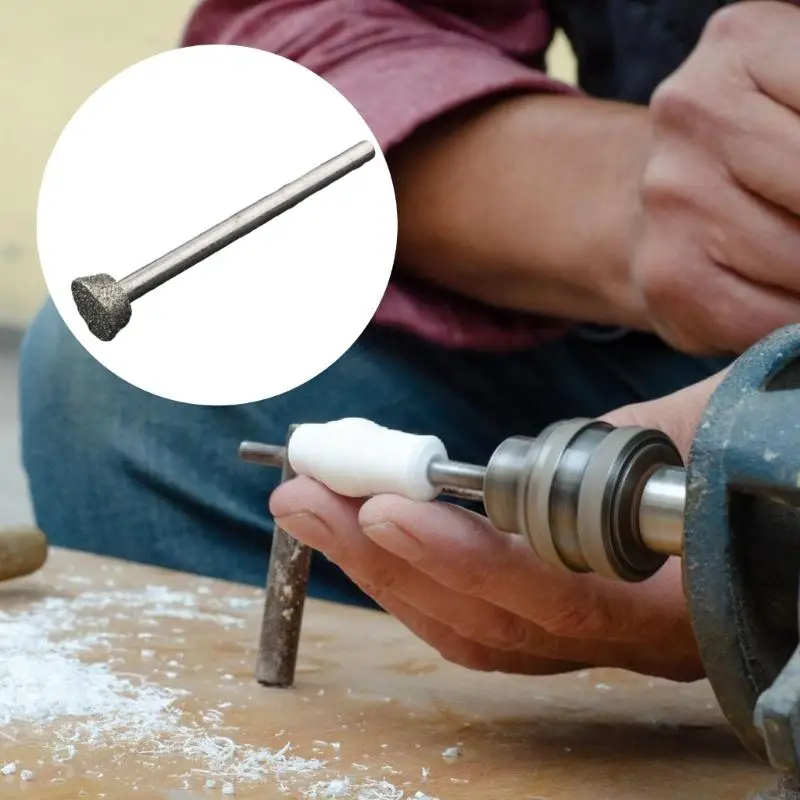 652F 10Pcs Jades Shaping Polishing Tool Jades Jewelry Rounding Bit Diamonds Rings Polishing Bit Rounding Grinding Bit