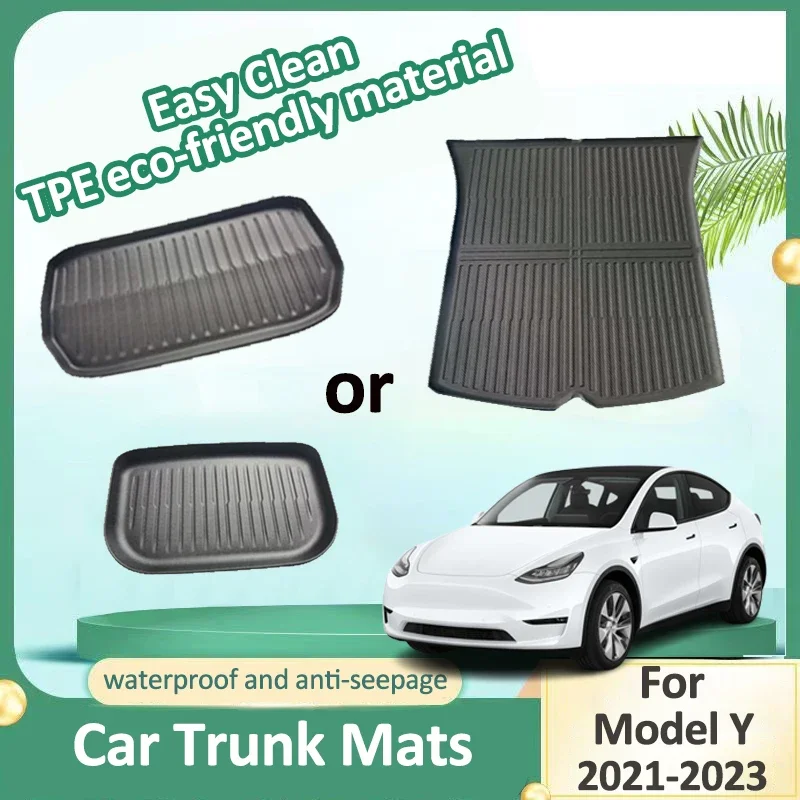 

TPE Trunk Mat For Tesla Model Y 2021 2022 2023 Car Trunk Boot Carpet Storage Pad Floor Mats Waterproof Protective Accessories