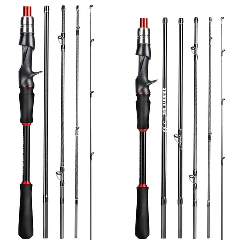 Sougayilang 1.8m 2.1m Lure Fishing Rod คาร์บอนไฟเบอร์ SPINNING Casting Fishing Rod เหยื่อน้ําหนัก 10-30g Travel Fishing POLE Pesca