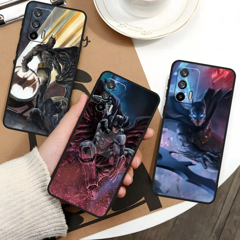 Cute B-batmans Superheros For OPPO Realme GT3 2 C55 C33 C35 C30S C31 X3 X2 Q5i Q3S C21Y Pro Black Silicone Phone Case