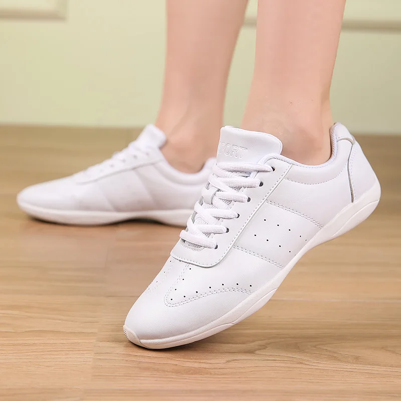 Marwoo cheerleading shoes Children's dance shoes Competitive aerobics shoes Fitness shoes Women's white jazz sports shoes J0011