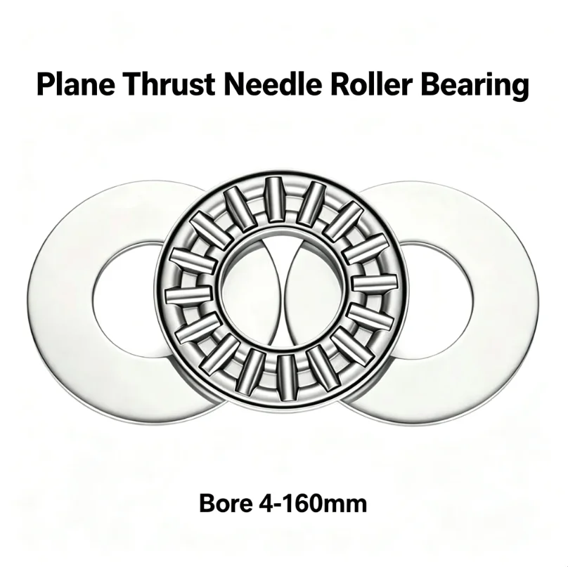 AXK Series Plane Thrust Needle Roller Bearing +2AS Washers GCr15 Bearing Steel P5 Precision Flat Axial Needle Bearing Bore 4-160