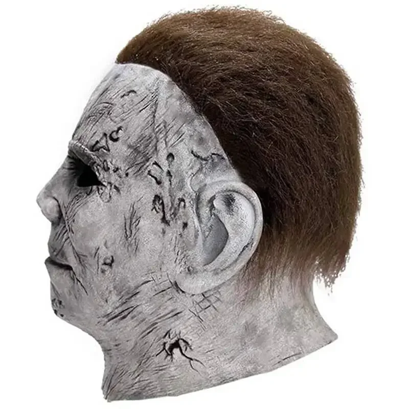 Halloween Michael Myers Maske Gruseliger Killer Vollkopfmaske Gruselige Brandnarbe Latex F – Detail 9