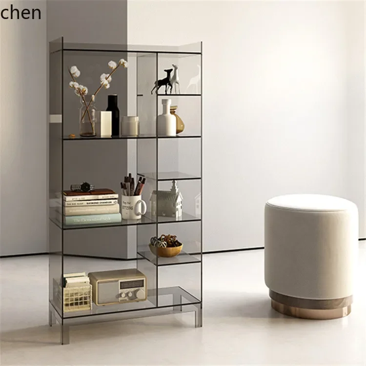 DSA New Bookshelf Transparent Acrylic Storage Cabinet Ins Style Simple Multi-layer Shelf Bookcase