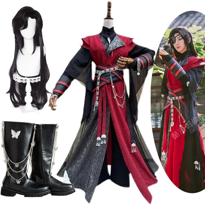 Anime Sky Official Blessing Huacheng Cos Suits Black and Red Outfits Hanfu Full Set Tian Guan Ci Fu Cosplay hua Cheng Costume