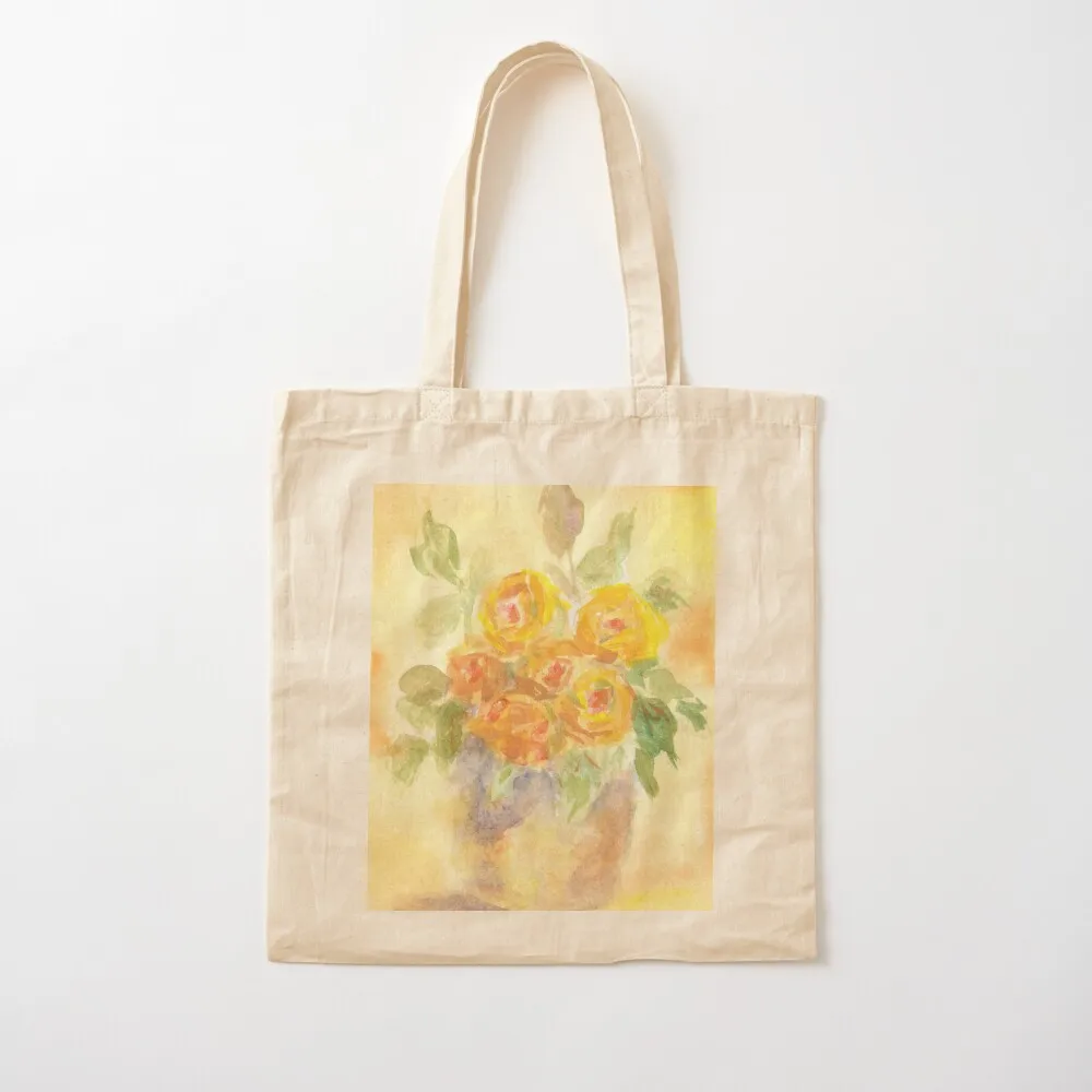 Yellow and Peach Flowers Tote Bag Customizable tote bag canvas shopping bag Shopper