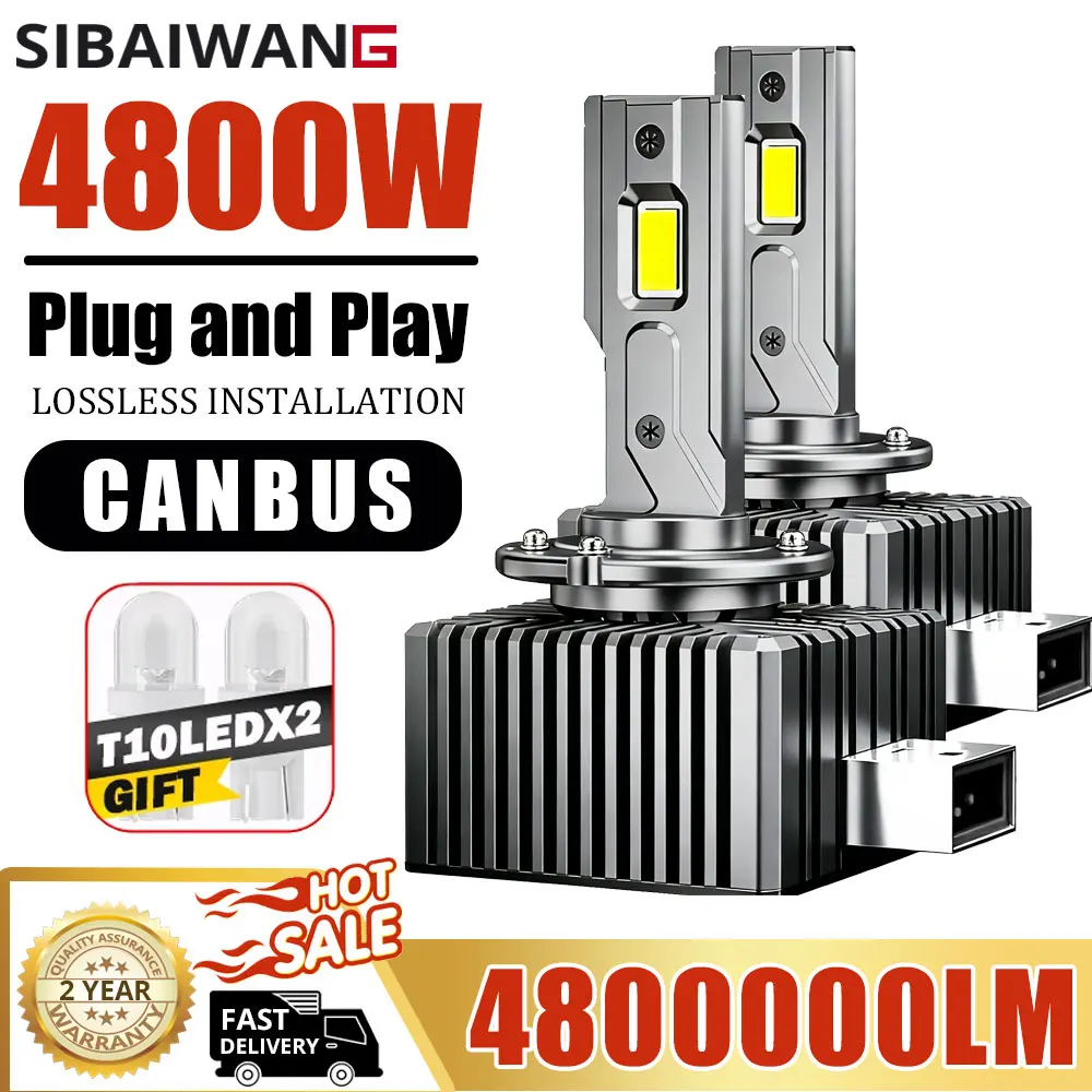 

Car D3S D1S LED Headlight Bulb Canbus D2S D4S White 6000K 1:1 HID D2R D4R Auto Lamp Plug&Play Turbo LED Bulb For Car 12V