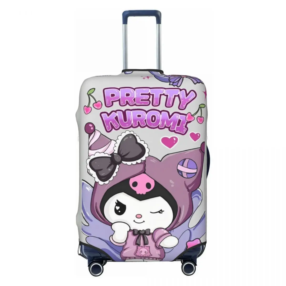 Sanrio Kuromi Purple Luggage Covers For Suitcases Travel Suitcase Cover Protector Fit 18-32 Inch Luggage