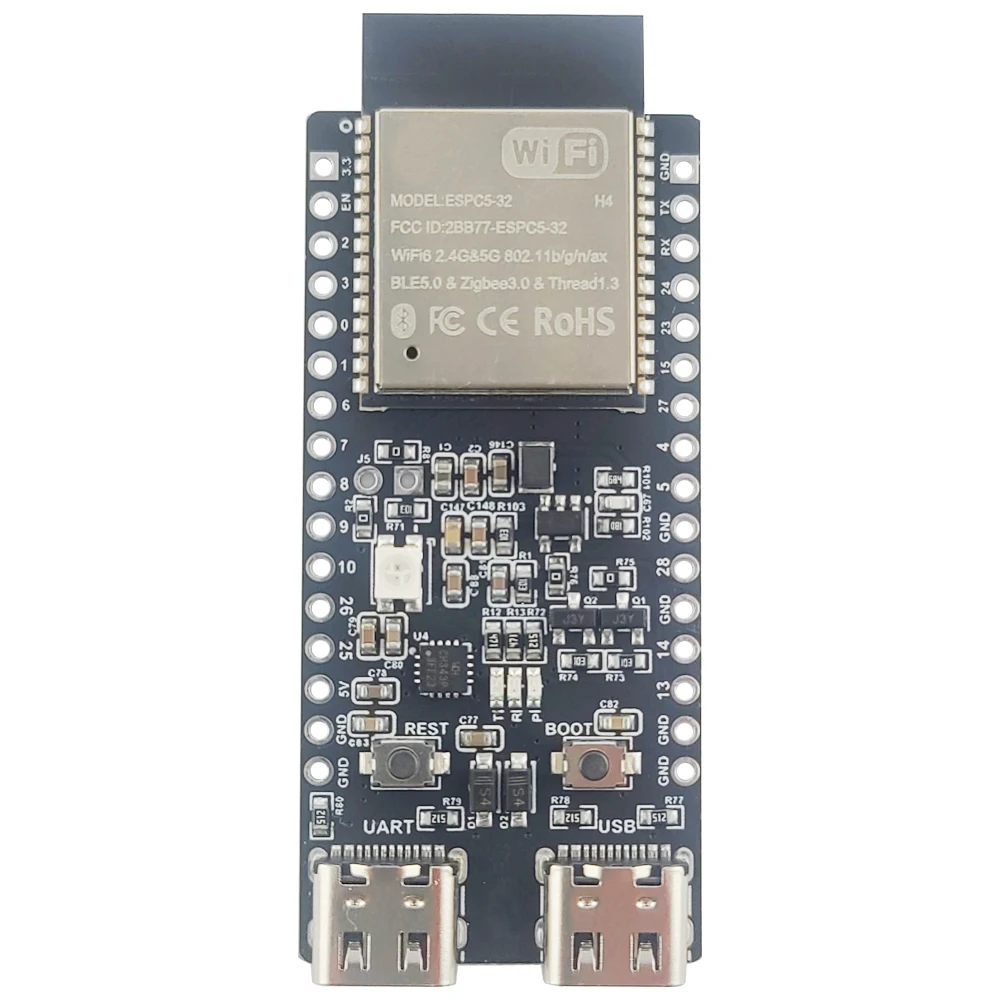 ESP32 C5 Dual-Band 2.4G and 5GHz WiFi Module Development Board 4MB Flash ESP32-C5-DevKitC-1 CH343 32Pin Type-C WIFI6 Support