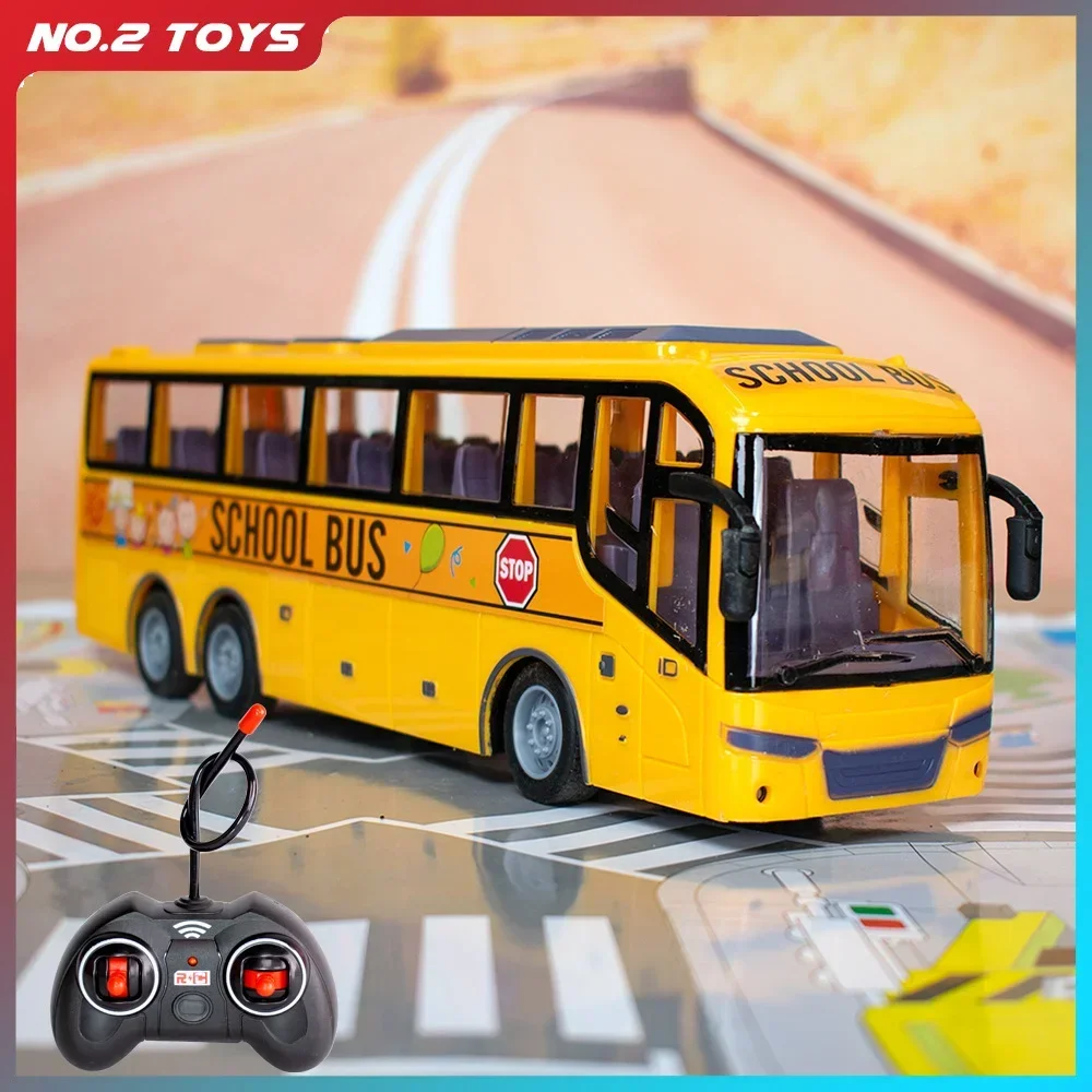 รถบัสทัวร์บังคับวิทยุ 1/30 รุ่นไฟฟ้า พร้อมไฟ 2.4G 4CH รีโมทคอนโทรล ของเล่นเด็ก รถบัสท่องเที่ยว สำหรับเด็กผู้ชาย ของขวัญวันเกิด