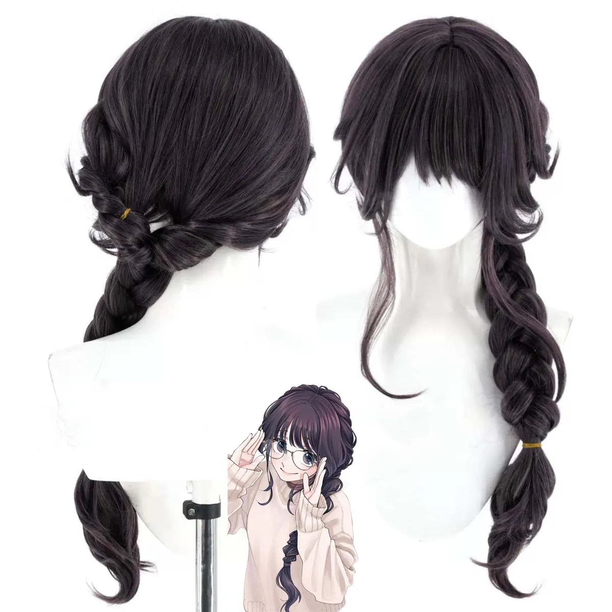 Women Anime Fragrant Flower Blooms Kaoruko Waguri Cosplay All Version Purple Heat Resistant Synthetic Hair Wig