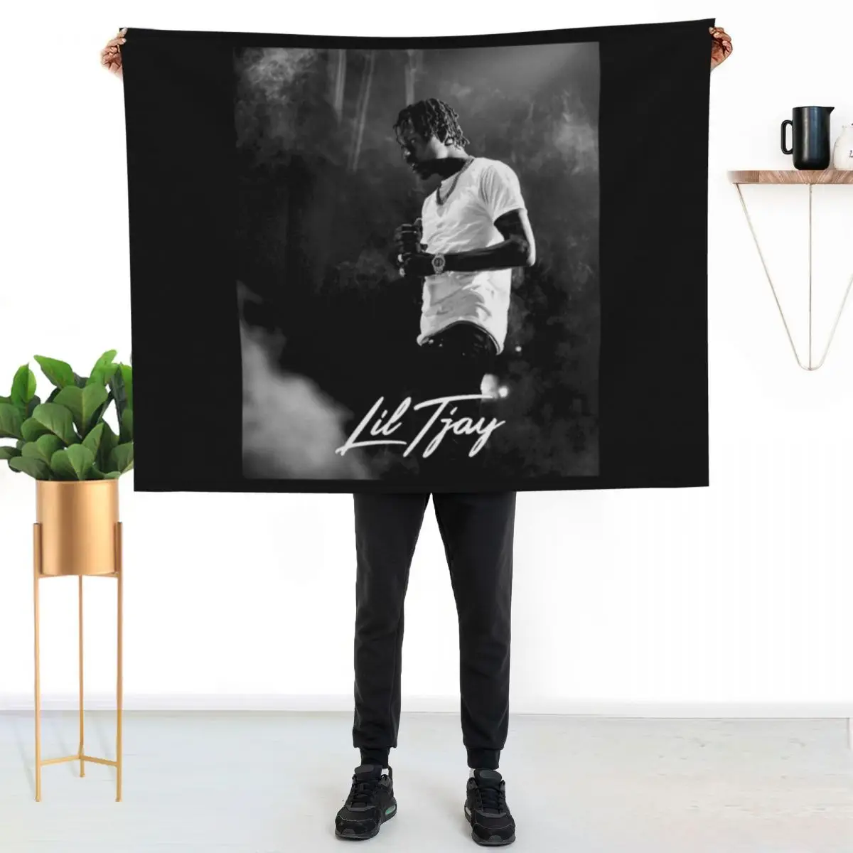 

Lil Tjay Throw Blanket Soft Sherpa Fleece Warm Blanket for Winter