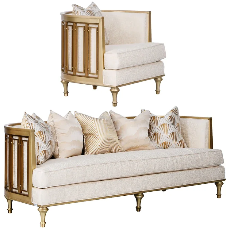 مجموعة أريكة قماشية لغرفة المعيشة في الفندق ذات جودة عالية تجارية وحديثة الأكثر مبيعًا #4