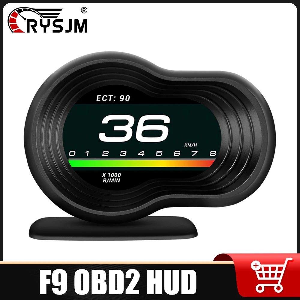 F9 OBD Head Up Display Car Smart HUD Speedometer Fuel Consumption Turbine Press Air Fuel Ratio Car Electronic Accessories Gauge