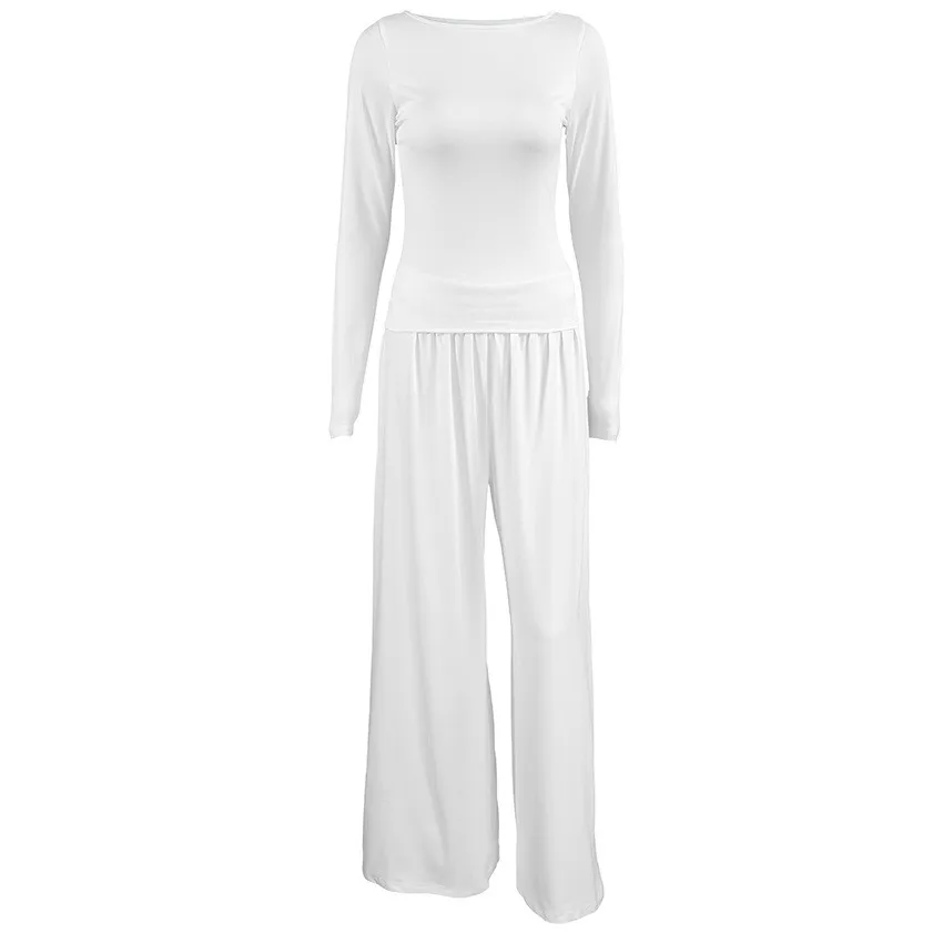 pigiama-pj-lounge-top-corto-e-pantaloni-a-gamba-larga-set-pigiama-a-maniche-lunghe-tinta-unita-vita-alta-arricciata-due-pezzi