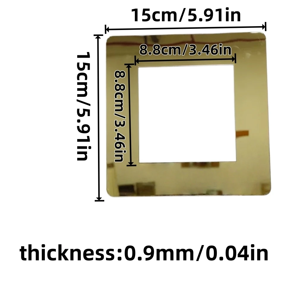 4pcs 8.8X8.8cm Switch Sticker Home Decor Wall Stickers Decor Living Room Mirror Style Photo Frame For Home Wall Decoration