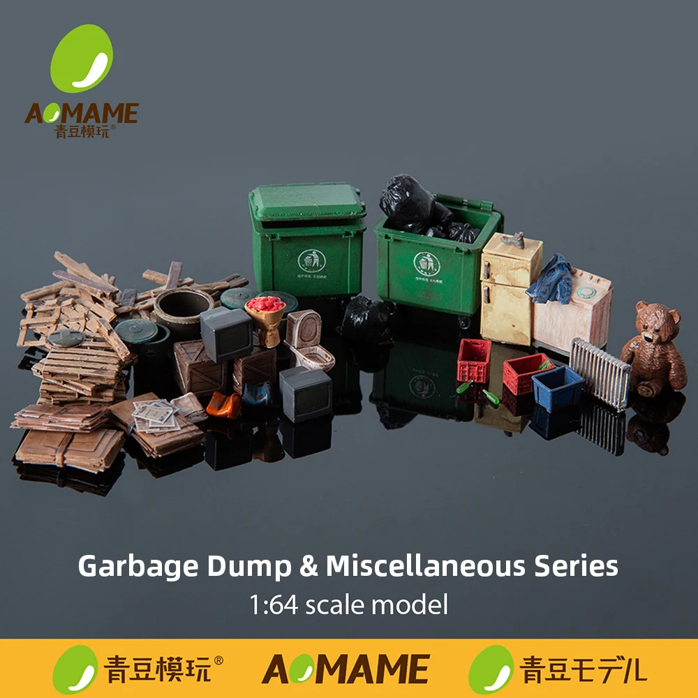 

Kicarmod 1/64 Garbage Pile & Debris Series Resin Model Set Miniature Trash Model Scene Diorama Supplies