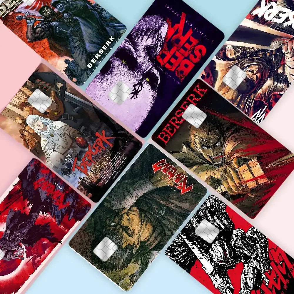 Ultra Comfortable Japanese Art Wall BERSERK 2024 Anime Cartoon Skin Stickers Film Tape Case for Big Credit Debit Card Front Side