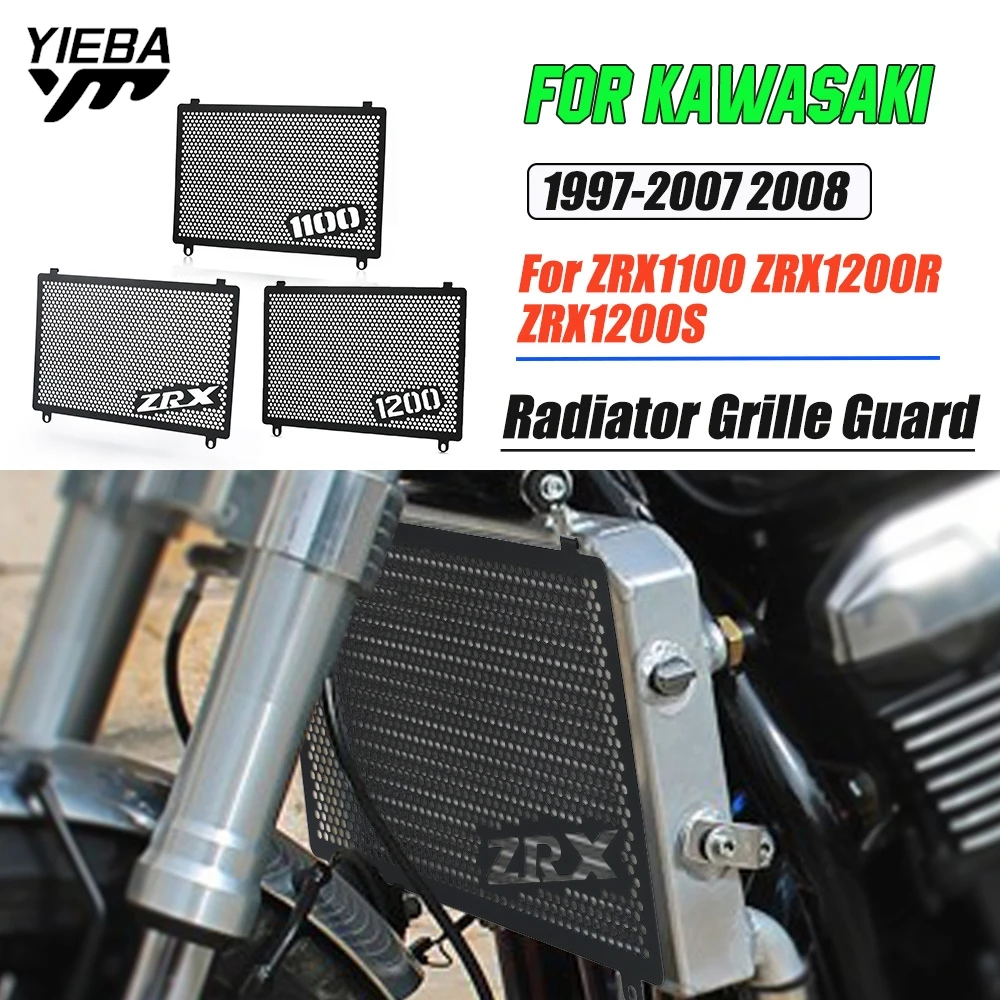 

FOR Kawasaki ZRX1100 ZRX1200R ZRX1200S 1997 1998 1999 2000-2008 Motorcycle Radiator Guard Grille Cover Water Tank Guard Protect
