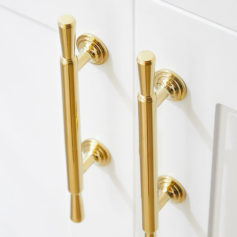 Bright Gold Cabinet Door handle Brass Wardrobe Handles Single-Hole Knobs for Shoe Rack Wine Cabinets & Drawer Furniture Hardware