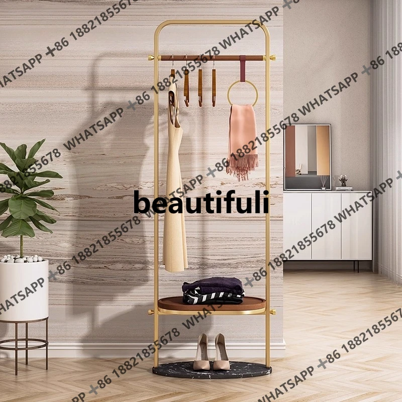 

Hanger light luxury high-grade solid wood marble floor-to-ceiling bedroom coat rack