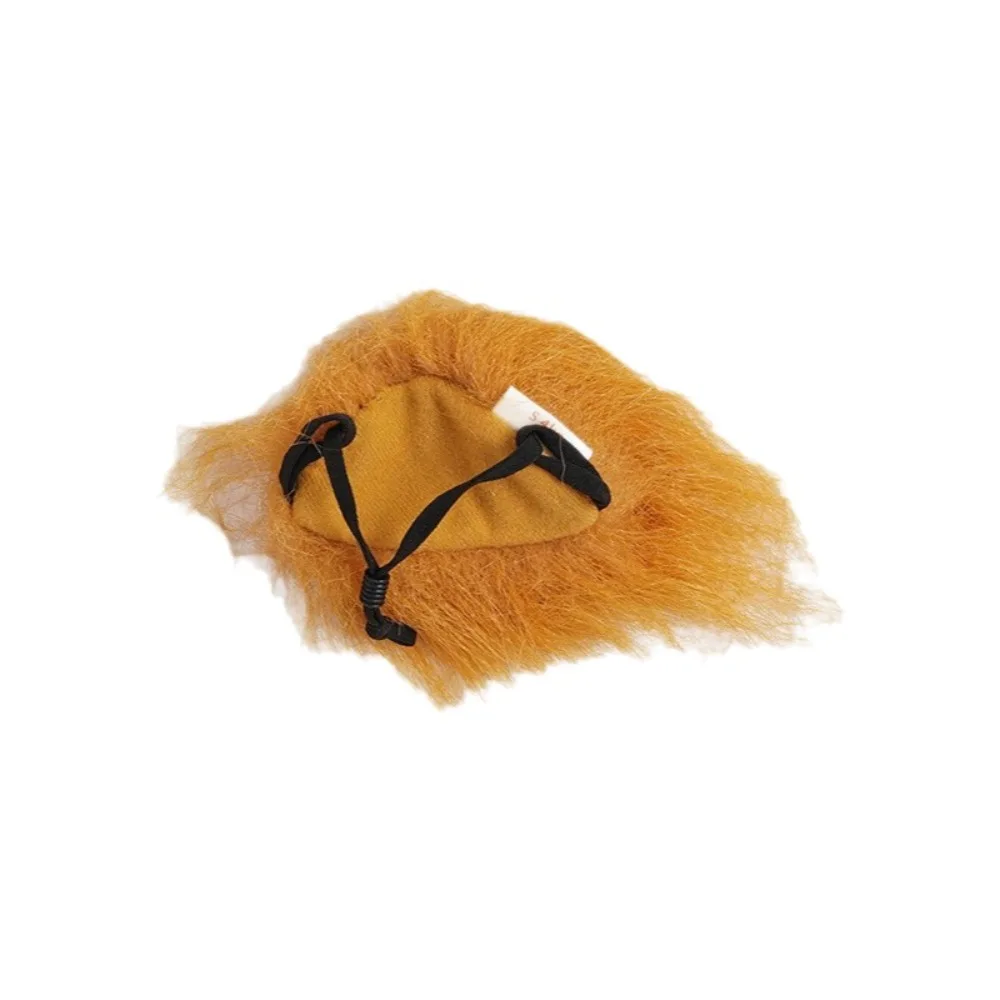 

Eye-catching Cat Yellow Wig Novelty DIY Trimming Cat Headdress Adjustable Polyester Dog Wig Prank Accessories